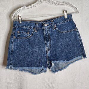 Levi Strauss Vtg Cut-off Medium Wash Relaxed Fit Red Label 219 Cotton Shorts 9JR